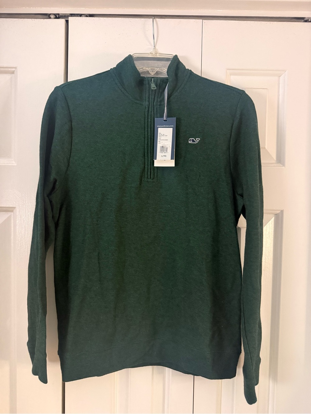 Vineyard Vines Boys Dark Green Quarter-Zip Pullover